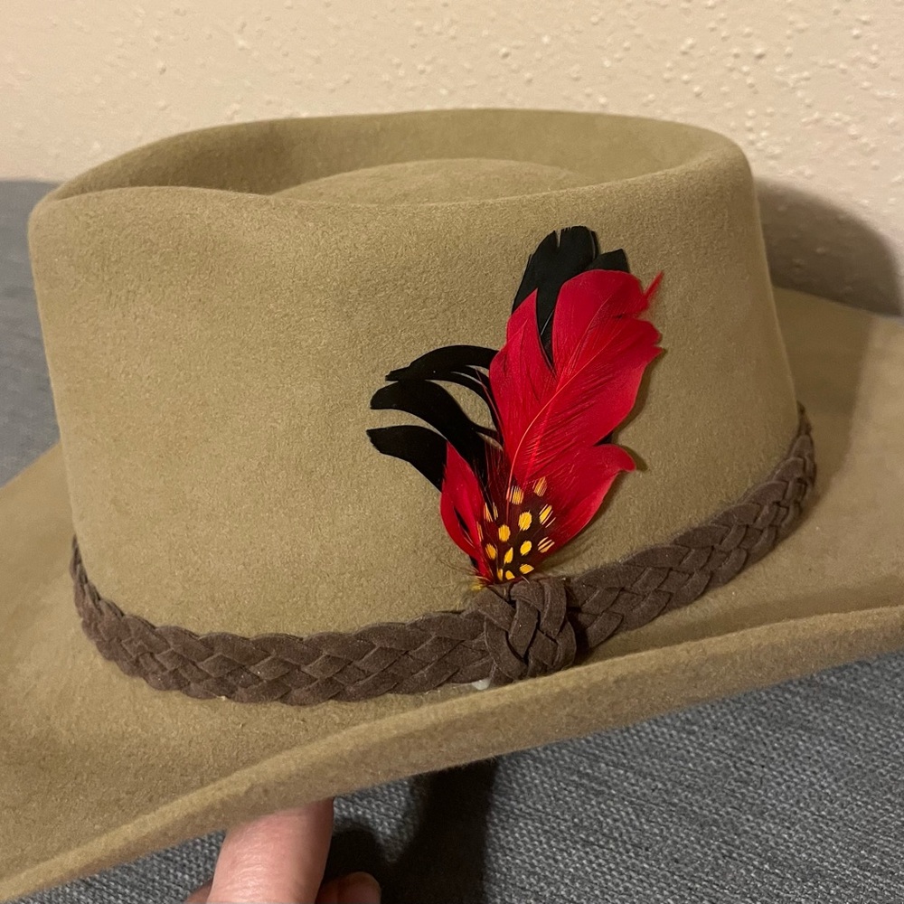 Sz L Drover Swagman Fur Felt Australian Hat Unisex Mink Brown - Picture 3 of 17